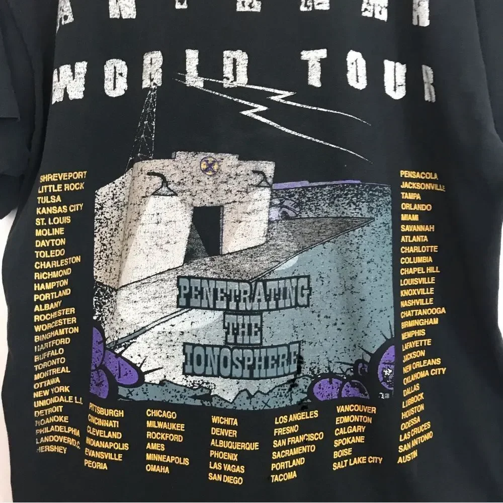 Vintage 90s Original ZZ Top Antenna World Tour Concert Band Tee Tshirt Sz Large